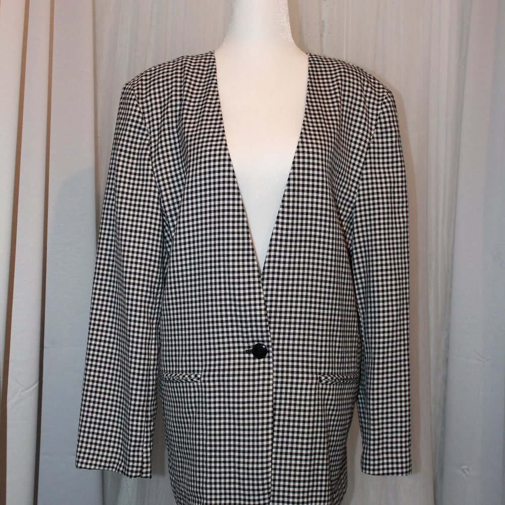 Norton McNaughton B&W gingham blazer